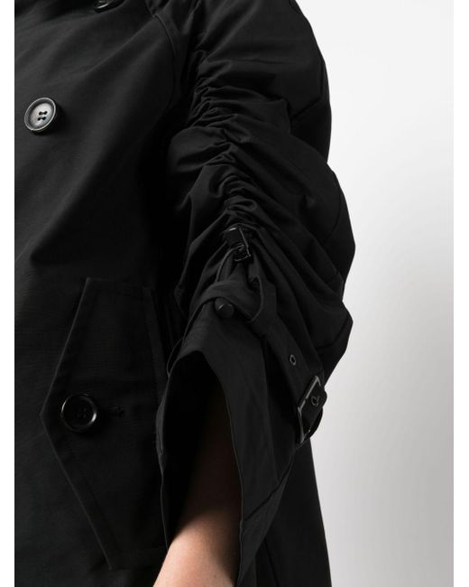Junya Watanabe Drawstring-sleeve Double-breasted Trench Coat in Black ...