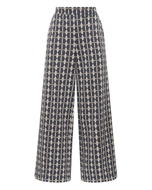 Maliparmi White Geometric-Pattern Trousers