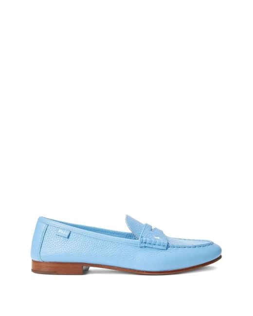 Polo Ralph Lauren Blue Pebbled Penny Loafers