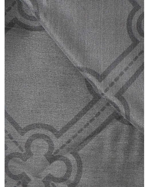 V73 Black Geometric-Pattern Scarf