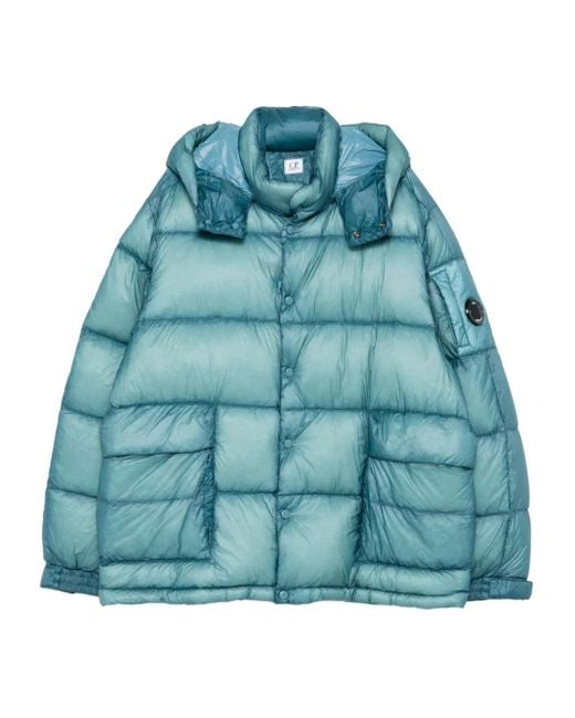 メンズ C P Company Hooded Padded Jacket Blue