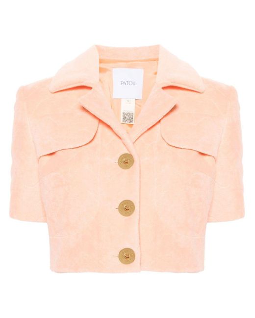 Patou Pink Cropped Quilted Jacket