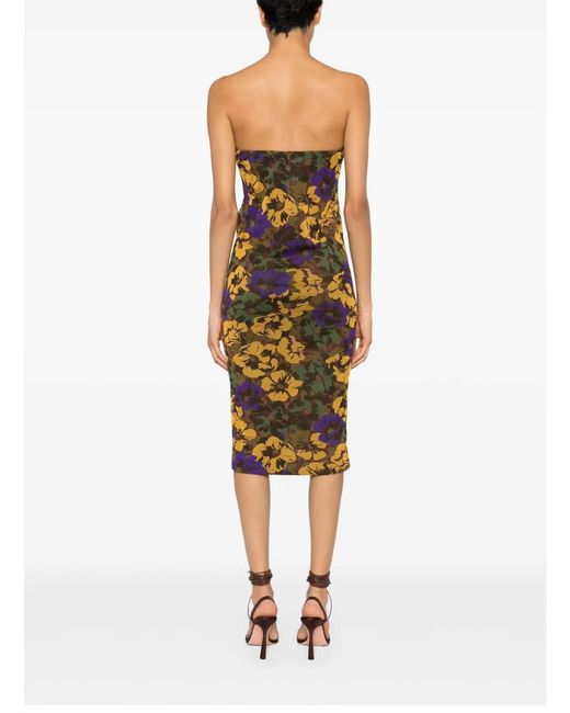 Saint Laurent Multicolor Floral Accented Polyamide Mini Dress