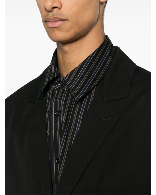 Lemaire Black Single-breasted Cotton Blazer for men