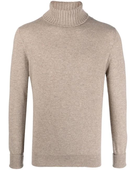 Ballantyne Brown Roll-Neck Cashmere Jumper for men