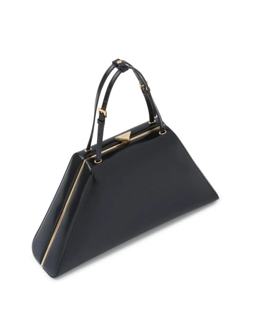 Bolso Shopper Con Logo Triangular Prada de color Black