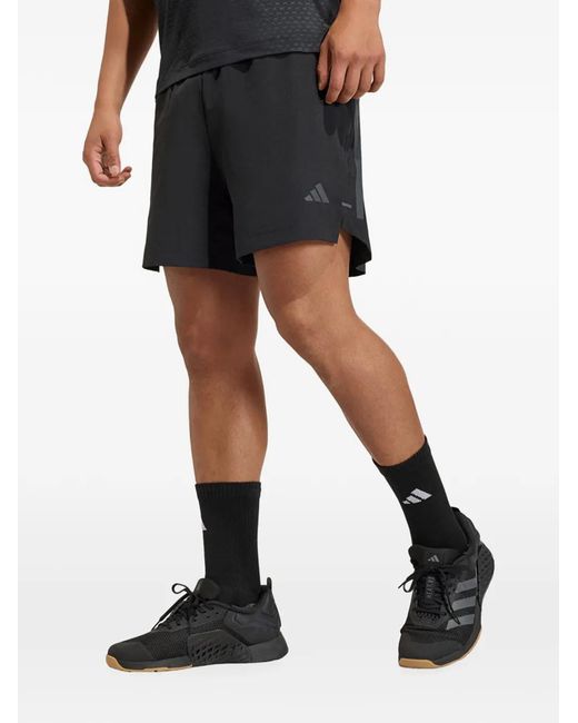 Adidas Black D4T Power 3 Logo Shorts for men