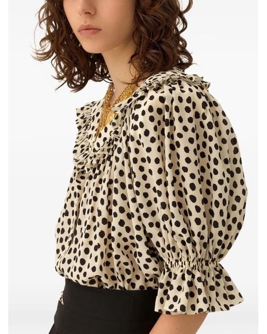 Top Con Volantes Y Lunares Chloé de color White