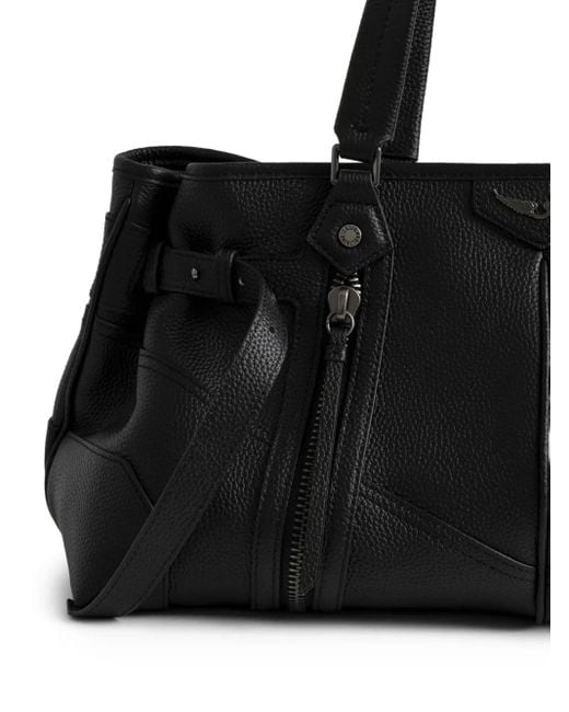 Zadig & Voltaire Black Sunny Shopper Grained Leather