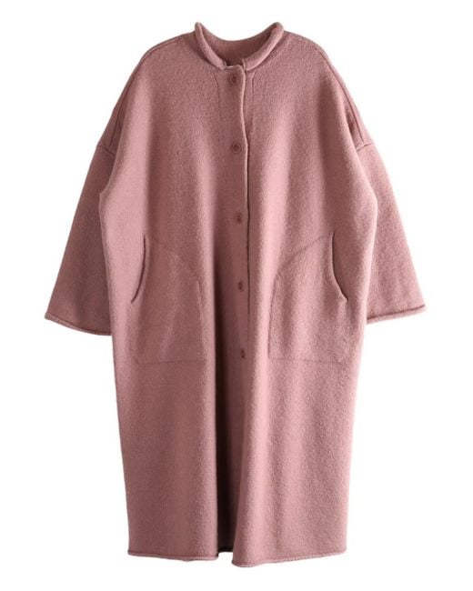 Casey Casey Softy Button-front Patch-pocket Coat Pink