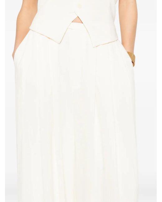 ELEH White Button Pleated Tailored Trousers