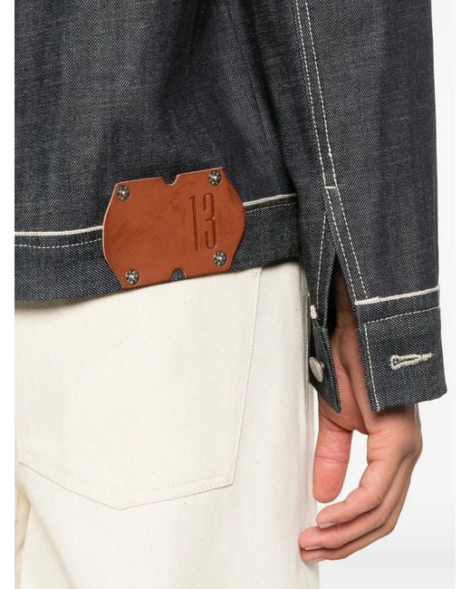 3Dici Gray Contrast-Stitch Denim Jacket for men