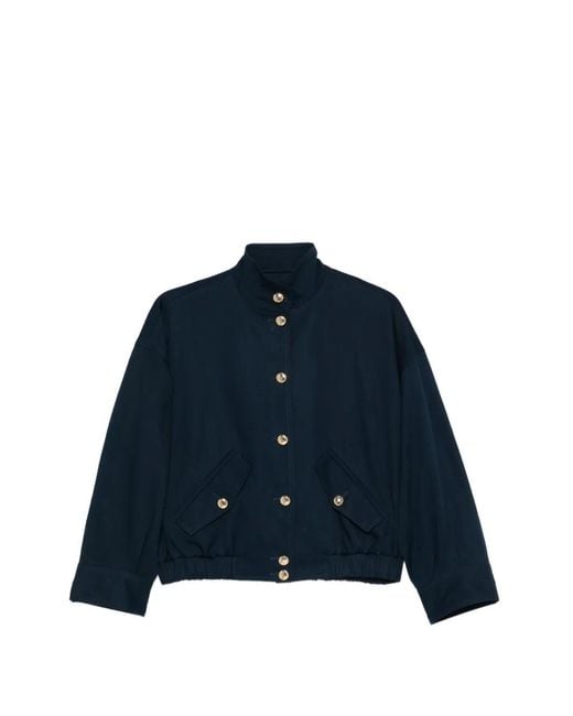 Chaqueta Bómber Con Botones Maje de color Blue