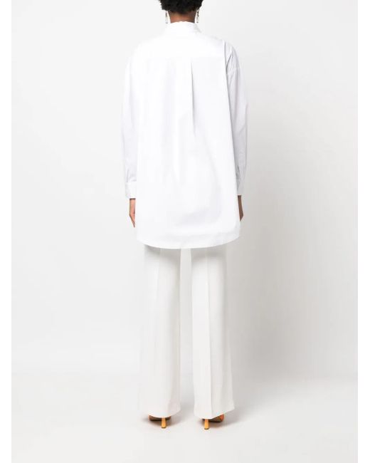 Ermanno Scervino White Embroidered-Insert Cotton Shirt