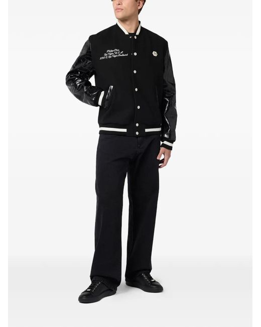 Philipp Plein Black Bomber Jacket for men