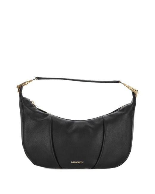 Borbonese Black Schultertasche aus Leder
