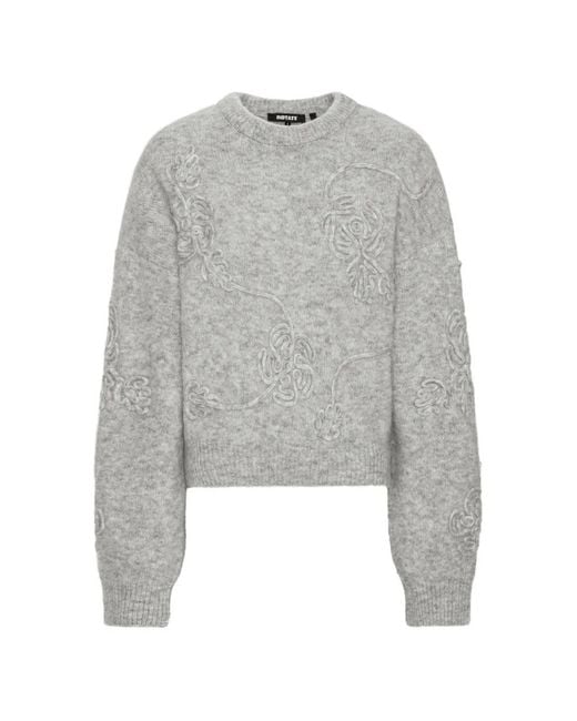 ROTATE BIRGER CHRISTENSEN Gray 3D Flower Knit