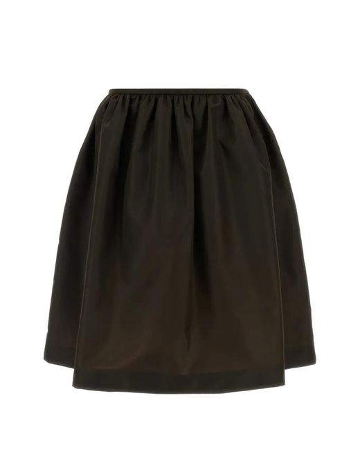 Miu Miu Black Gazare Chocolate Nylon Skirt