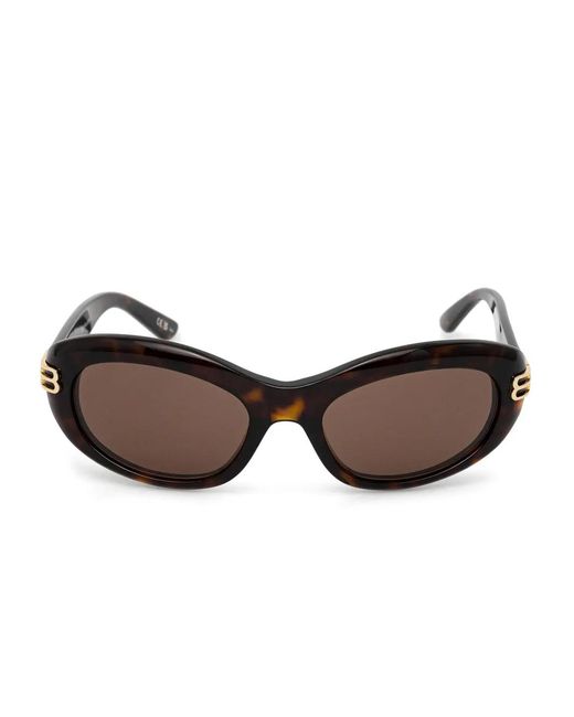 Balenciaga Brown Oval-Frame Sunglasses