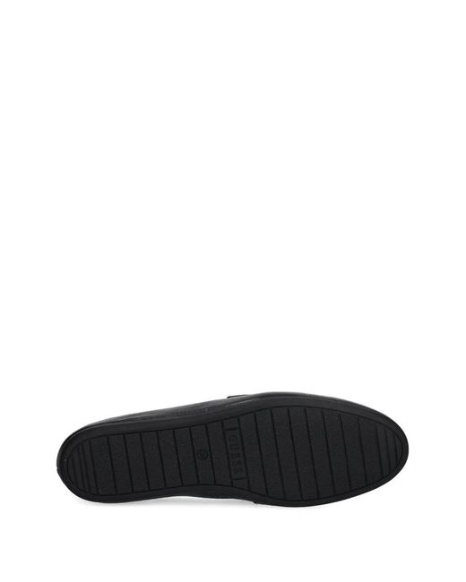 Guess Black Mocassins À Plaque Logo