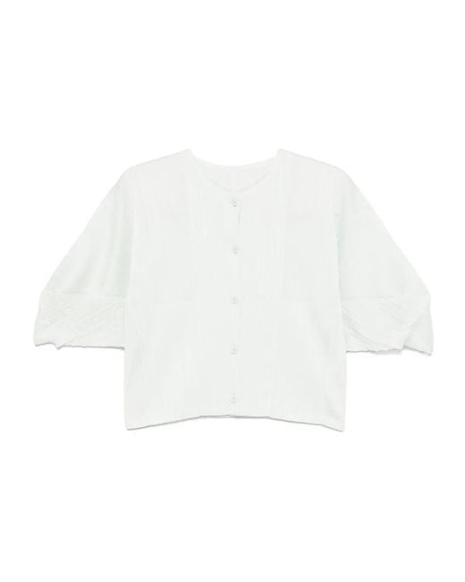 Pleats Please Issey Miyake White Monthly Colors: April Shirt
