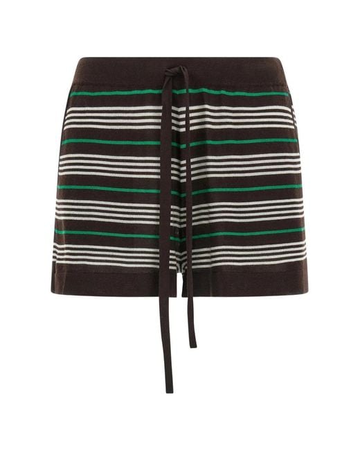 Shorts A Rayas Con Cordones P.A.R.O.S.H. de color Black