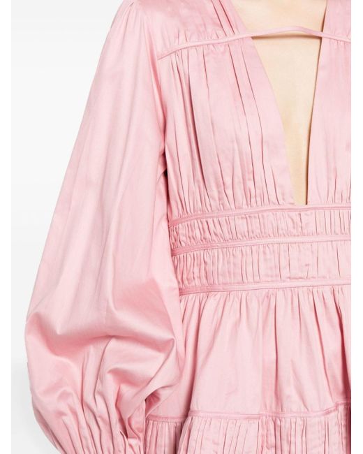 Robe courte plissée à volants superposés Aje. en coloris Pink