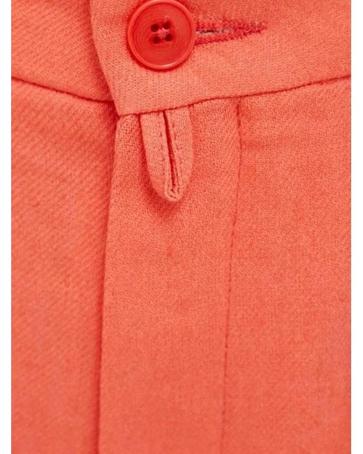 Drykorn Orange Hoch Sitzende Bundfaltenshorts
