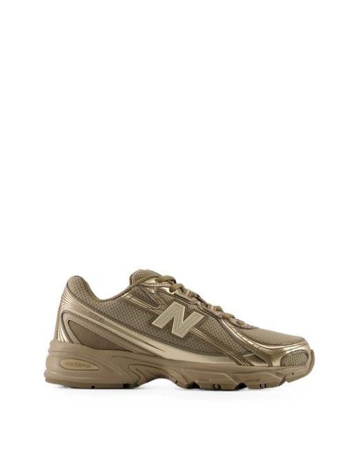 New Balance Brown 740 Metallic-Finish Mesh Sneakers