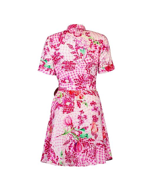 Mary Katrantzou Pink Chima Floral-Print Midi Dress