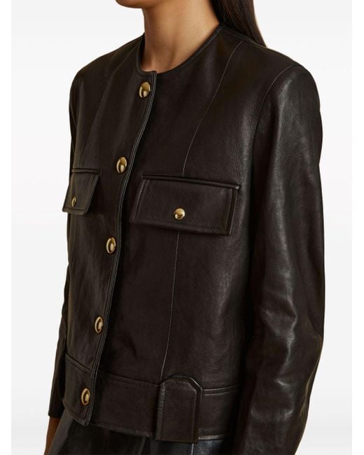 Khaite Black The Laybin Leather Jacket - Women's - Cupro/lambskin