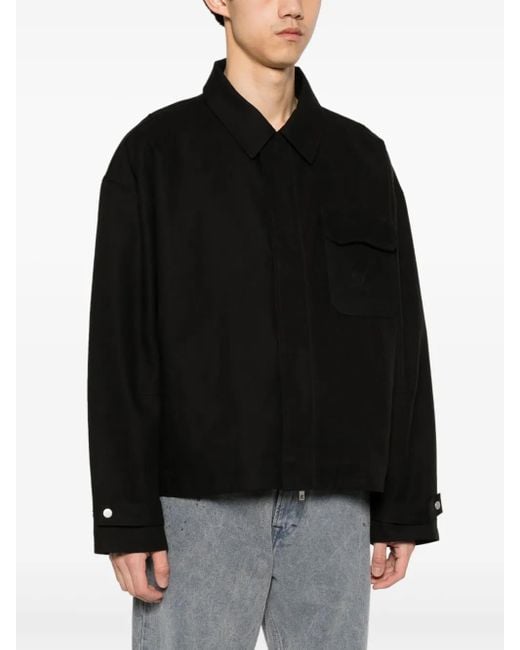 Represent Black Logo-Engraved Cotton Jacket for men