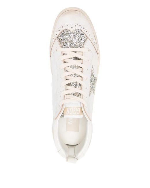 Golden Goose Deluxe Brand White Mid Star Lace-Up Sneakers for men