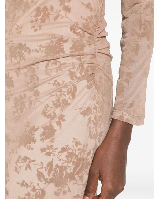 Imperial Natural Floral-Print Ruched Maxi Dress