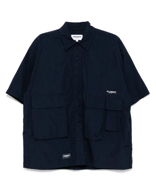 Chocoolate Blue Logo-Print Shirt for men