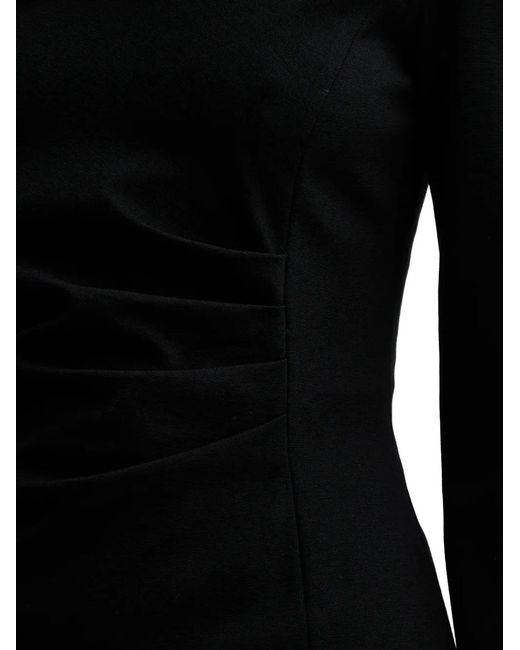 Liviana Conti Black Filippa V-Neck Side-Slit Midi Dress