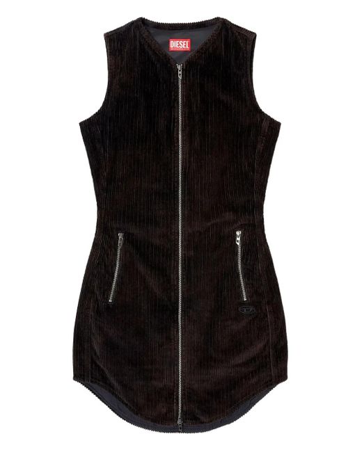Vestido corto D-Enea con cremallera DIESEL de color Black