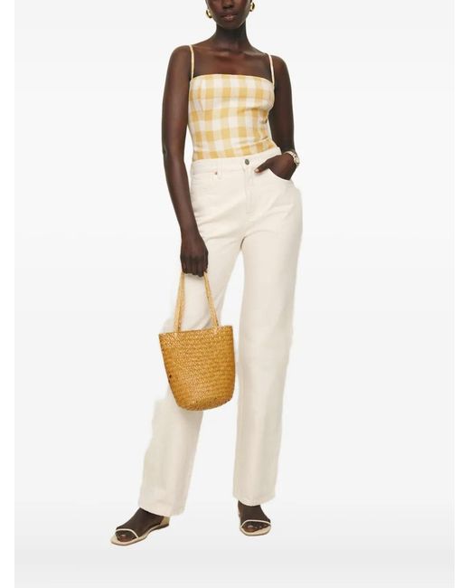 Reformation White Overland Linen Top