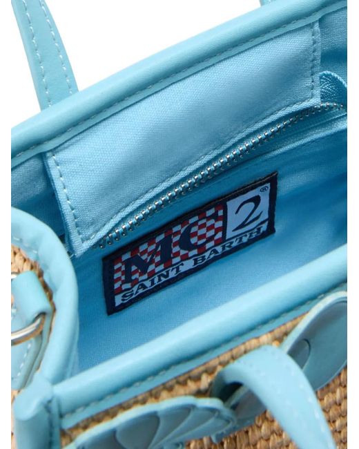 Mc2 Saint Barth Blue Vivian Shell-Appliqué Satchels Bag