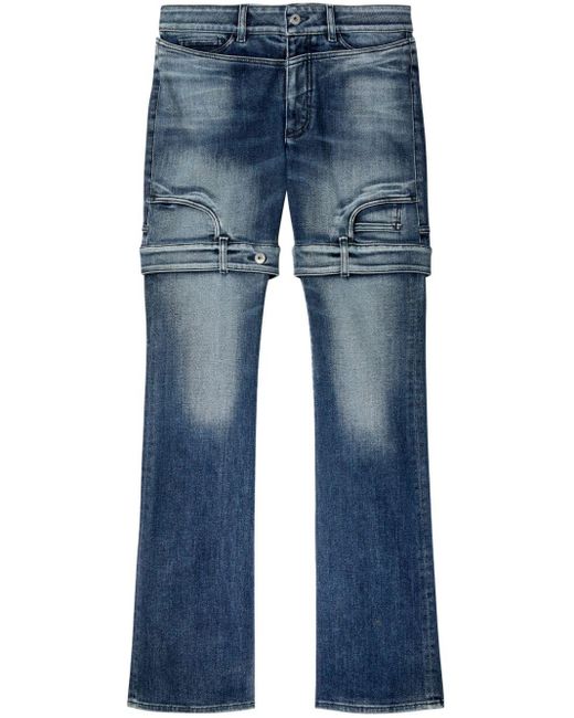 Off-White c/o Virgil Abloh Blue Upside Down Flared Jeans