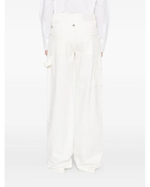 Ermanno Scervino White Wide-Leg Jeans With High Waist