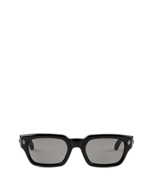 Chrome Hearts Gray Rectangle-Frame Sunglasses for men