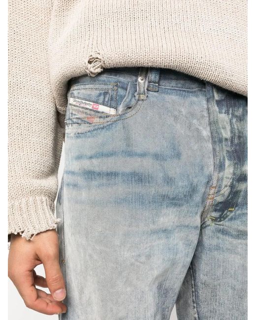 DIESEL 2010 D-Macs 09E51 Straight Jeans in het Blue voor heren