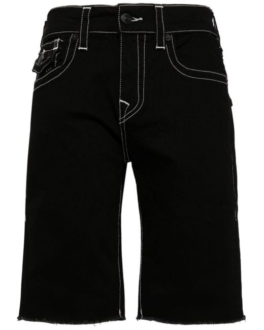 True Religion Black Rocco Super T Denim Shorts for men
