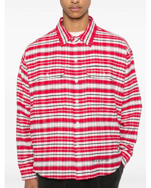 Camisa a cuadros Cole Buxton de hombre de color Red