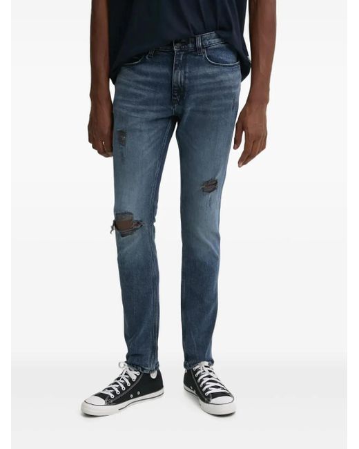 Jean Cinq Poches À Effet Usé HUGO pour homme en coloris Blue