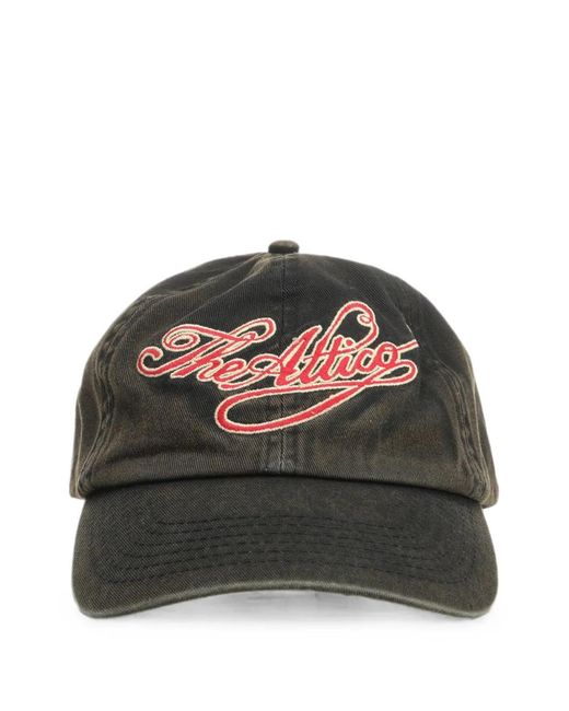 The Attico Black Logo-Embroidered Baseball Cap