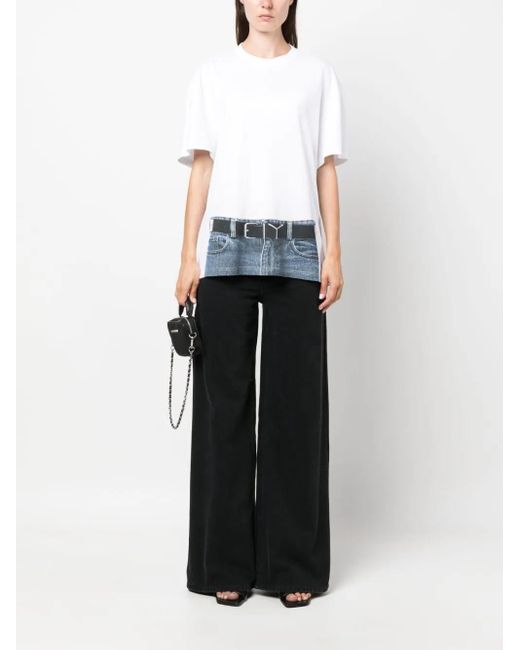 Y. Project White Trompe L'Oeil Belt-Print T-Shirt for men