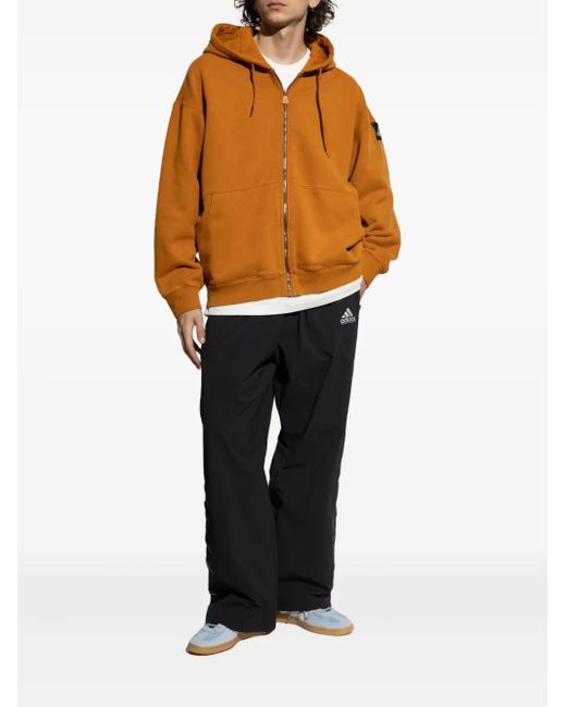 Adidas Orange Logo-Appliqué Zip-Up Hoodie for men