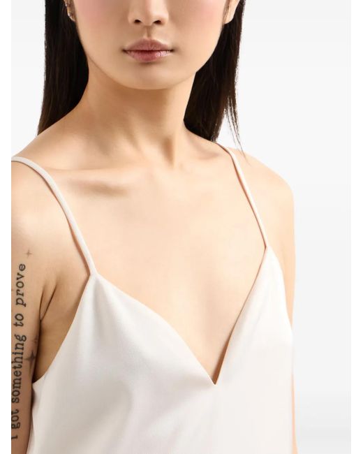 ARMANI EXCHANGE White Satin Tank Top